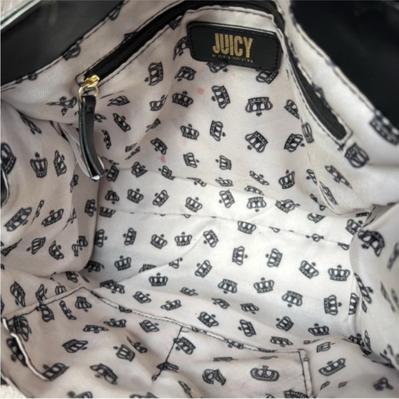 JUICY COUTURE Edgy Black Handbag Shoulder Bag Crossbody with Gold Chain Details - Picture 15 of 16